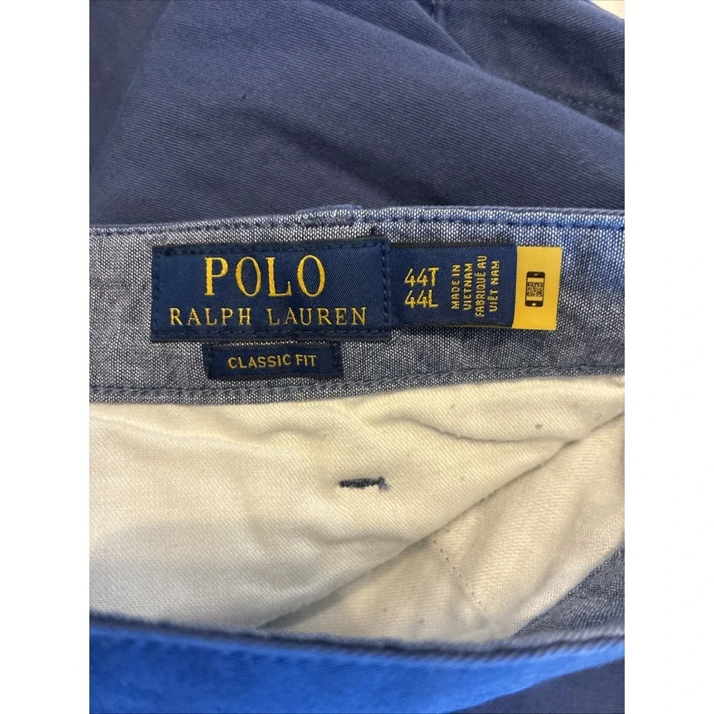 Polo Ralph Lauren Shorts Mens 44T Navy Classic Fit Chino Flat Front Cotton 11